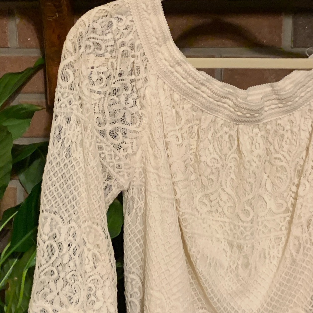 Adiva Cream Lace Top size  M NWOT Cottagecore - Picture 6 of 7